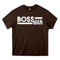 Chocolate Brown boss man Heavy Core Tee - linhVisuals