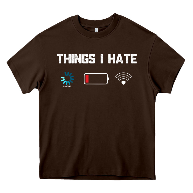Funny Things I Hate Low Battery And Wifi Connection Heavy Core Tee by linhVisuals | Teevron