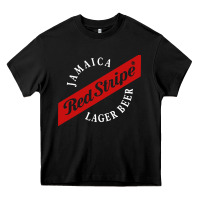 Black jamaica red stripe lager beer Heavy Core Tee - linhVisuals