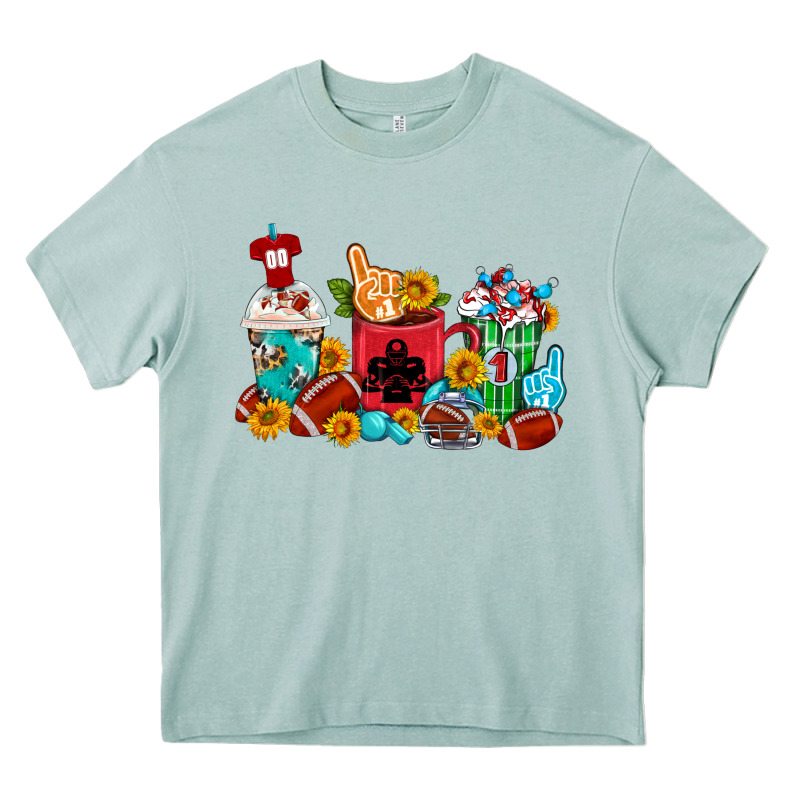 Coffee And American Football Coffee Cups Heavy Core Tee by FaDigitalArtStudio | Teevron