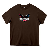 Chocolate Brown team america Heavy Core Tee - linhVisuals