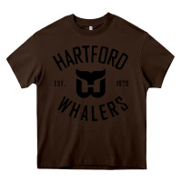 Chocolate Brown hartford ice hockey 1979 Heavy Core Tee - linhVisuals