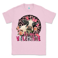 Bubblegum Pink Be my Valentine Holstein Cow Valentine's Day Classic Tee - FaDigitalArtStudio
