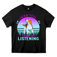 Black beagle t  shirt i hear you i'm just not listening beagle lover t  shir Heavy Core Tee - linhVisuals