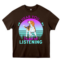 Chocolate Brown beagle t  shirt i hear you i'm just not listening beagle lover t  shir Heavy Core Tee - linhVisuals