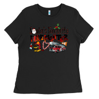 Black Santa's Favorite Firefighter Ladies Tee - LillyAllenDesigns