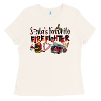 Bone Santa's Favorite Firefighter Ladies Tee - LillyAllenDesigns