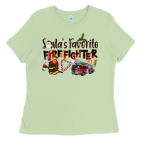 Matcha Santa's Favorite Firefighter Ladies Tee - LillyAllenDesigns