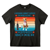 Asphalt boxer t  shirt a woman cannot survive on wine alone she also needs box Heavy Core Tee - linhVisuals