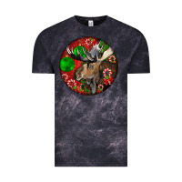 Cloud Black moose buck deer christmas Vintage Tee - LillyAllenDesigns