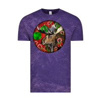 Cloud Purple moose buck deer christmas Vintage Tee - LillyAllenDesigns