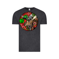 Vintage Black moose buck deer christmas Vintage Tee - LillyAllenDesigns