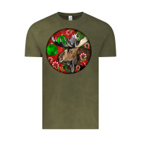 Vintage Olive moose buck deer christmas Vintage Tee - LillyAllenDesigns