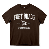Chocolate Brown fort bragg california ca vintage boat anchor flag design tee Heavy Core Tee - linhVisuals