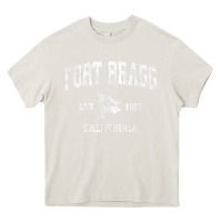 Cream fort bragg california ca vintage boat anchor flag design tee Heavy Core Tee - linhVisuals