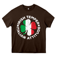 Chocolate Brown irish temper italian attitude t shirt st patrick's day t shirt Heavy Core Tee - linhVisuals