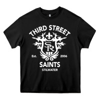 Black saints row 3 tribute emblem Heavy Core Tee - linhVisuals