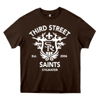Chocolate Brown saints row 3 tribute emblem Heavy Core Tee - linhVisuals