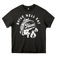 Asphalt Raise Hell Eat white Heavy Core Tee - linhVisuals