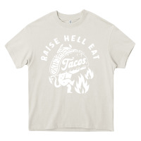 Cream Raise Hell Eat white Heavy Core Tee - linhVisuals