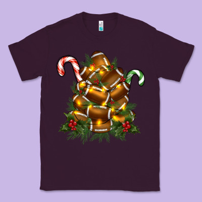 Football Tree Christmas Classic Tee Designed By Ranaportraitstore