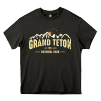 Asphalt grand teton national park est 1929 vinage wyoming mountains graphic Heavy Core Tee - linhVisuals