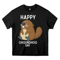 Black happy groundhog day respect the shadow funny spring prediction holiday Heavy Core Tee - linhVisuals