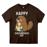 Chocolate Brown happy groundhog day respect the shadow funny spring prediction holiday Heavy Core Tee - linhVisuals
