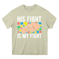 Mossy his fight is my fight autism dad mom fist bump cute supportive awarene Heavy Core Tee - linhVisuals