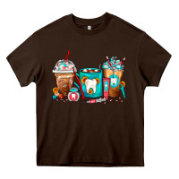 Chocolate Brown Dentist Coffee Cups Heavy Core Tee - FaDigitalArtStudio