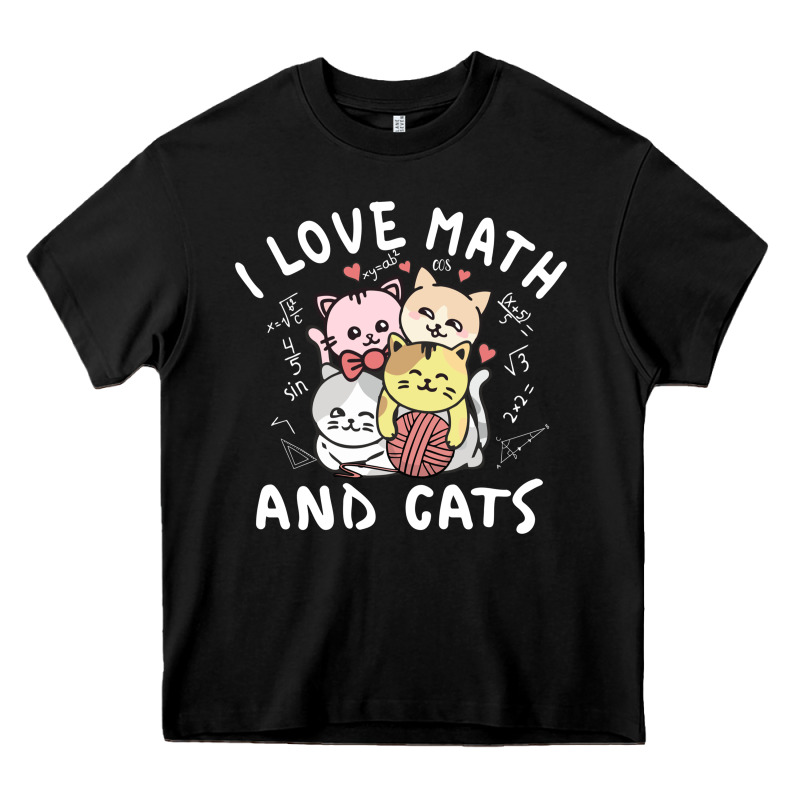 I Love Math And Cats Mountain Heart Mathematics Lover Gifts Cute And F Heavy Core Tee by linhVisuals | Teevron