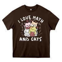 Chocolate Brown i love math and cats mountain heart mathematics lover gifts cute and f Heavy Core Tee - linhVisuals