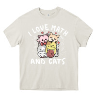 Cream i love math and cats mountain heart mathematics lover gifts cute and f Heavy Core Tee - linhVisuals