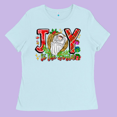 Joy To The World Ladies Tee Designed By Cowhidedigitalart