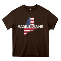 Chocolate Brown made in maine american flag funny patriotic state lover gift Heavy Core Tee - linhVisuals