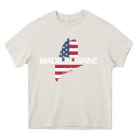 Cream made in maine american flag funny patriotic state lover gift Heavy Core Tee - linhVisuals