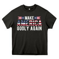 Asphalt make america godly again american flag letters christian quote Heavy Core Tee - linhVisuals