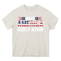 Cream make america godly again american flag letters christian quote Heavy Core Tee - linhVisuals