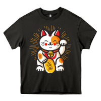 Asphalt maneki neko lucky cat money feline japanese good luck charm kitten gif Heavy Core Tee - linhVisuals