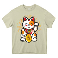 Mossy maneki neko lucky cat money feline japanese good luck charm kitten gif Heavy Core Tee - linhVisuals