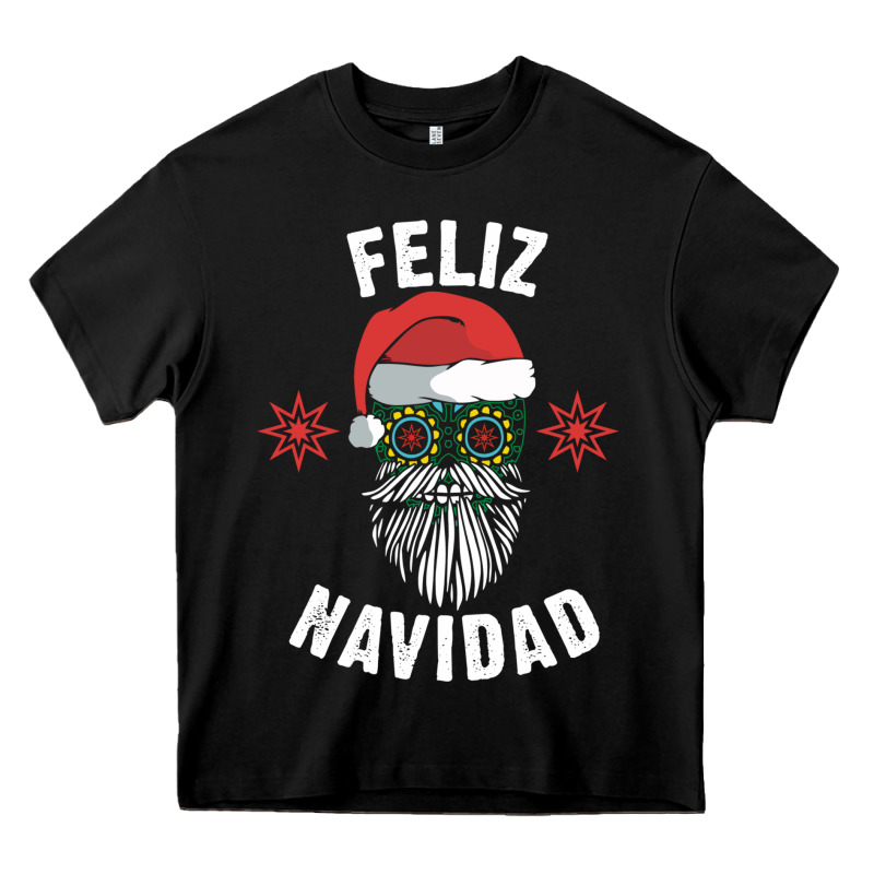 Mexican Christmas Sugar Skull Feliz Navidad Spanish Speaking Xmas Gift Heavy Core Tee by linhVisuals | Teevron