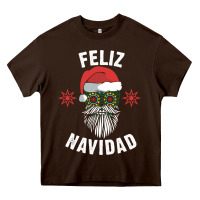 Chocolate Brown mexican christmas sugar skull feliz navidad spanish speaking xmas gift Heavy Core Tee - linhVisuals