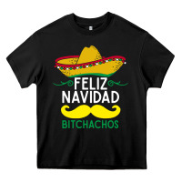 Black mexicans say feliz navidad bitchahos funny merry christmas sombrero Heavy Core Tee - linhVisuals