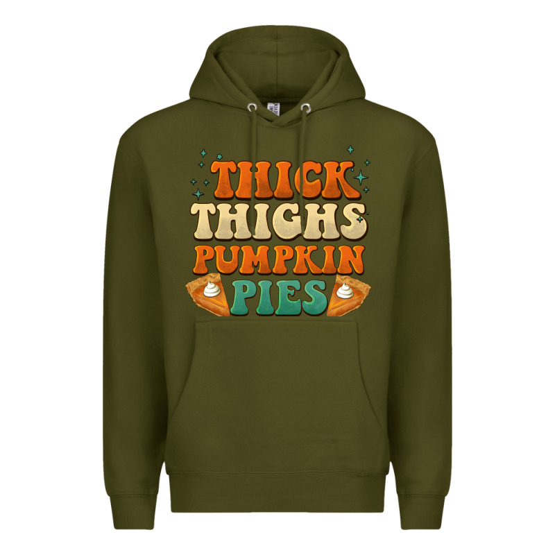 Thick Thighs Pumpkin Pies Premium Hoodie by BarkalooDesign | Teevron