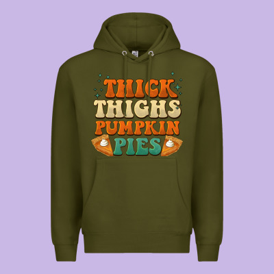 Thick Thighs Pumpkin Pies Premium Hoodie Designed By Barkaloodesign