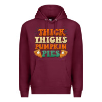 Burgundy thick thighs pumpkin pies Premium Hoodie - BarkalooDesign