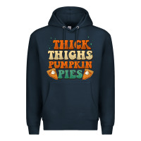 Navy thick thighs pumpkin pies Premium Hoodie - BarkalooDesign