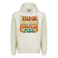 Oatmeal Heather thick thighs pumpkin pies Premium Hoodie - BarkalooDesign