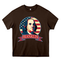 Chocolate Brown benjamin franklin Heavy Core Tee - linhVisuals