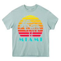 Arona miami 80s sunset Heavy Core Tee - linhVisuals